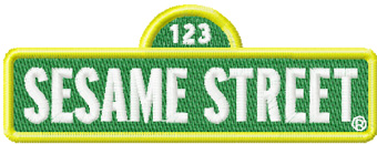 Sesame Street logo machine embroidery design